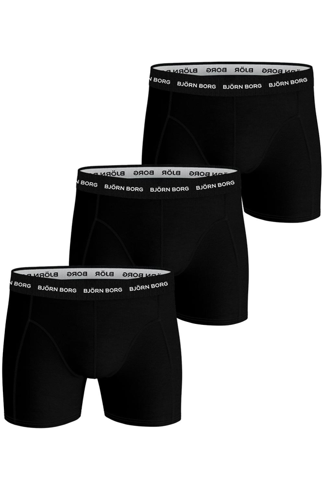COTTON STRETCH BOXER 3P 9999 1024 90011 BLACK